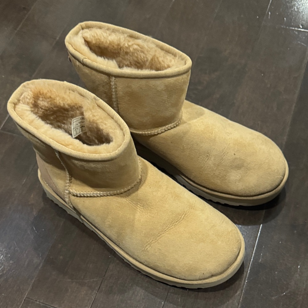 Ugg Tan Shearling-Lined Ankle Boots